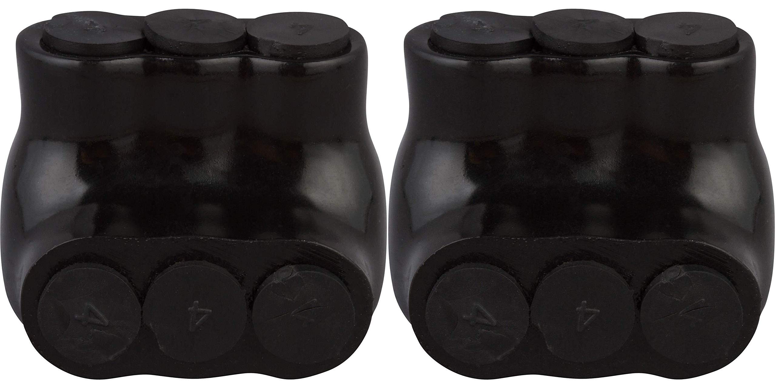 Morris Products Black Insulated Multi-Cable Connector â€“ 3 Wire Ports, 2/0-6 Wire Range, 3/16 Allen Hex â€“ 1.9â€œ L x 1.85â€ H â€“ Dual Entry Pack of 2