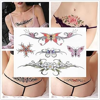 Waterproof Temporary Butterfly Flower Wing Back Chest Tattoo Sticker for Women Girl (TH588), One Size