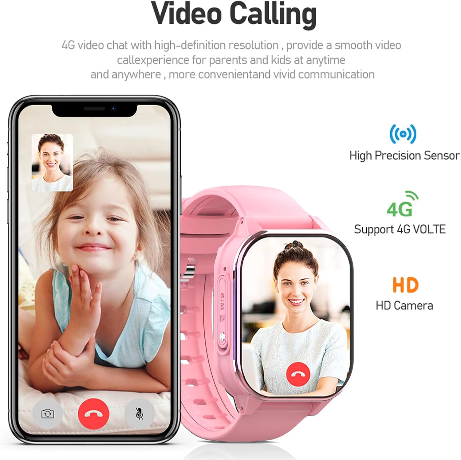 SEVGTAR Smartwatch GPS 4G con Videochiamata, Smart Watch Con Immagini e Messaggi Vocali, Orologio Intelligente Contapassi Calorie Musica WIF Bluetooth SOS, Adatto a Bambini Sopra i 5 Anni, Rosa SEVGTAR Smartwatch GPS 4G con Videochiamata, Smart Watch Con Immagini e Messaggi Vocali, Orologio Intelligente Contapassi Calorie Musica WIF Bluetooth SOS, Adatto a Bambini Sopra i 5 Anni, Rosa