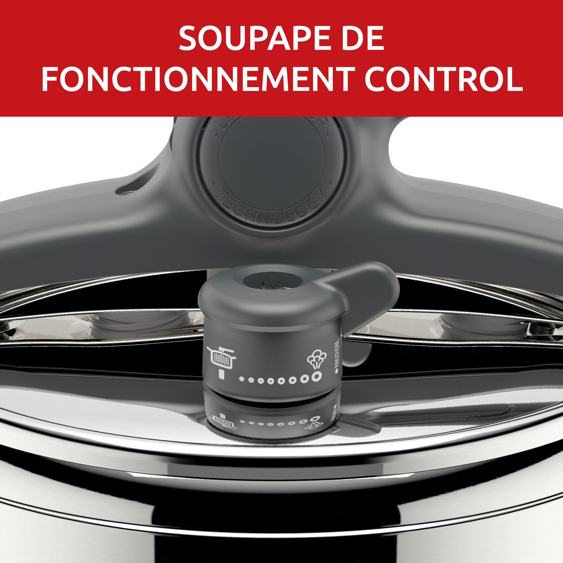 Lagostina Irradial Control Lagoeasy'UP Autocuiseur 5 L en Acier Inoxydable 18/10 Ø 22 cm, Casserole Induction et à Gaz, Couvercle à Ouverture Facile, Fond Irradial Plus Triple Couche