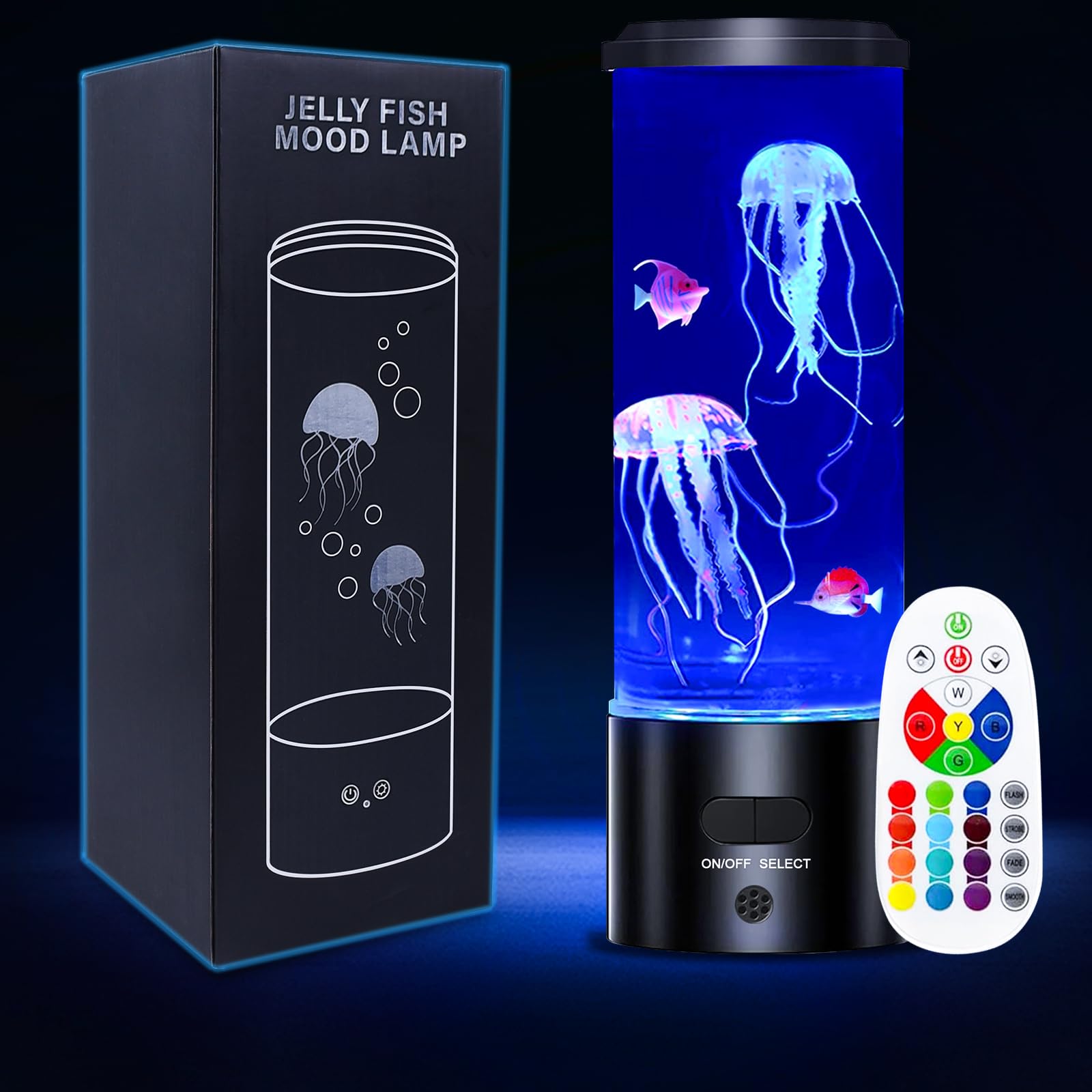 Lampada di lava meduse con 16 luci che cambiano colore, lampada da tavolo per acquario, luce notturna per casa, ufficio, ufficio, scrivania, luce per rilassarsi