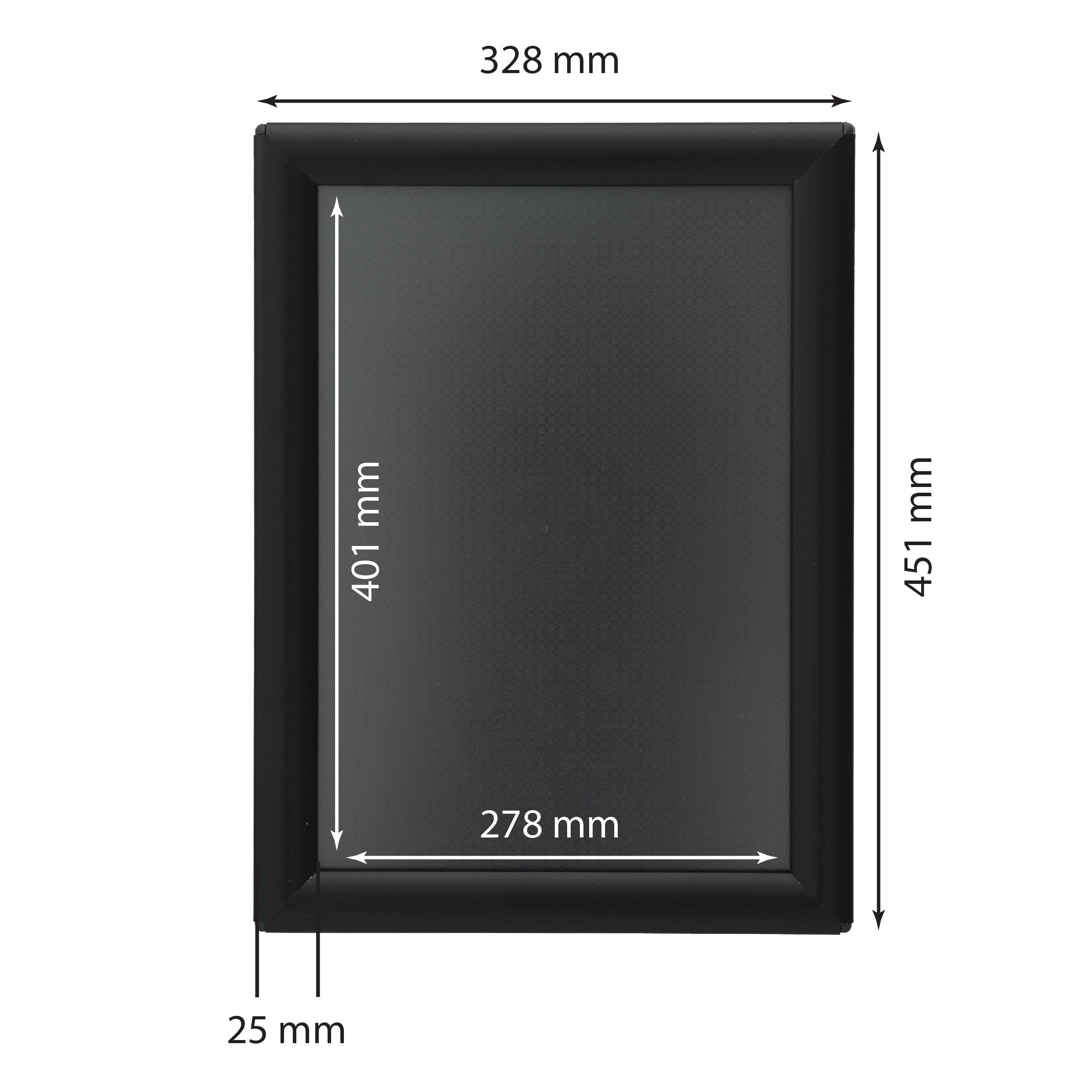 Marcos Clic-Clac DIN A3 Negros 25mm Aluminio para Pósteres y Certificados 29,7x42 cm