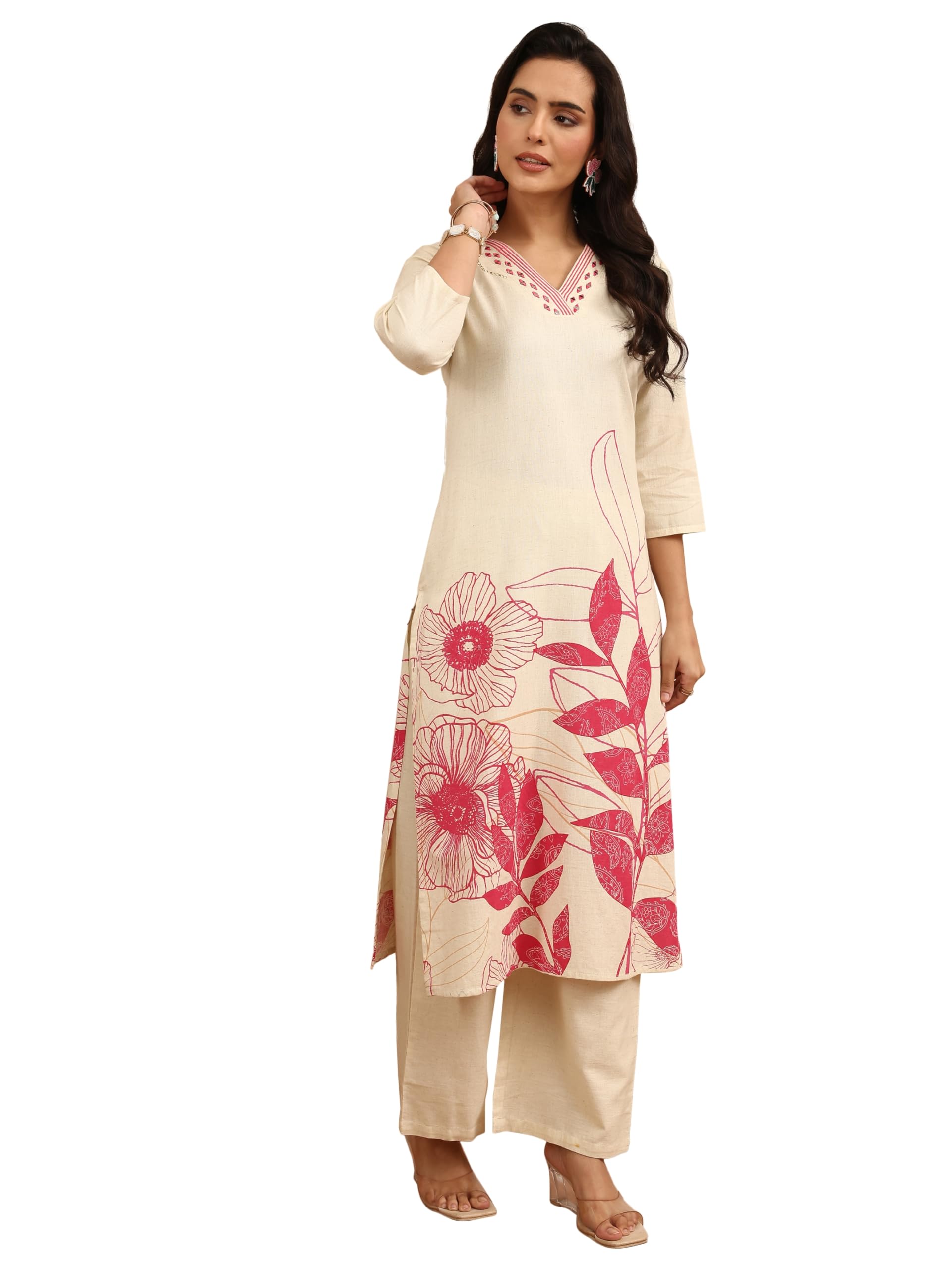libas Printed Cotton Blend Straight Kurta Set for Women | daily wear suit-picture-31