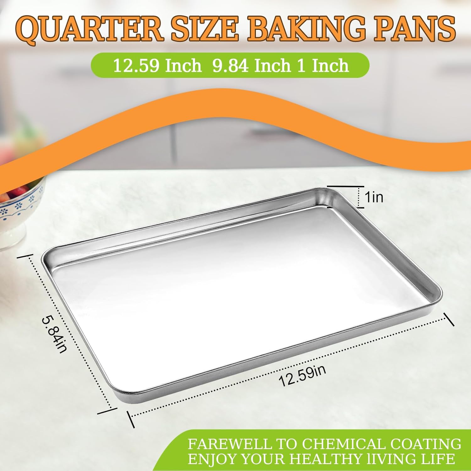 Quarter Sheet Pan Set of 2, CEKEE Stainless Steel Baking Sheet & Cookie Sheets for Baking, Baking Sheet Pan Oven Tray, Heavy Duty & Easy Clean Baking Pans Set – Size 12 x 10 x 0.98 Inch Quarter Sheet Pan Set of 2, CEKEE Stainless Steel Baking Sheet & Cookie Sheets for Baking, Baking Sheet Pan Oven Tray, Heavy Duty & Easy Clean Baking Pans Set – Size 12 x 10 x 0.98 Inch