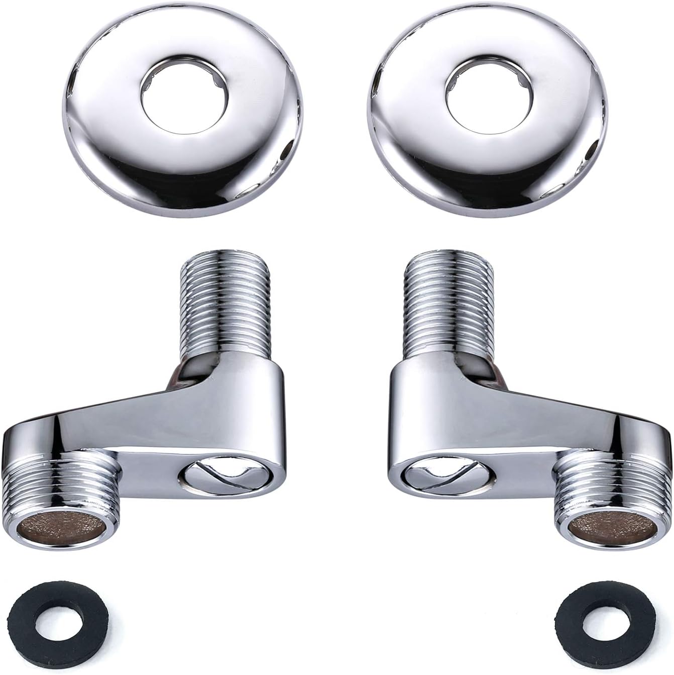 ORLEIMI 3-3/8 Inch Wall Mount Adapter Claw Foot Bathtub Faucet Adjustable Swing Arms Eccentric Screw Polish Chrome 2 Pack
