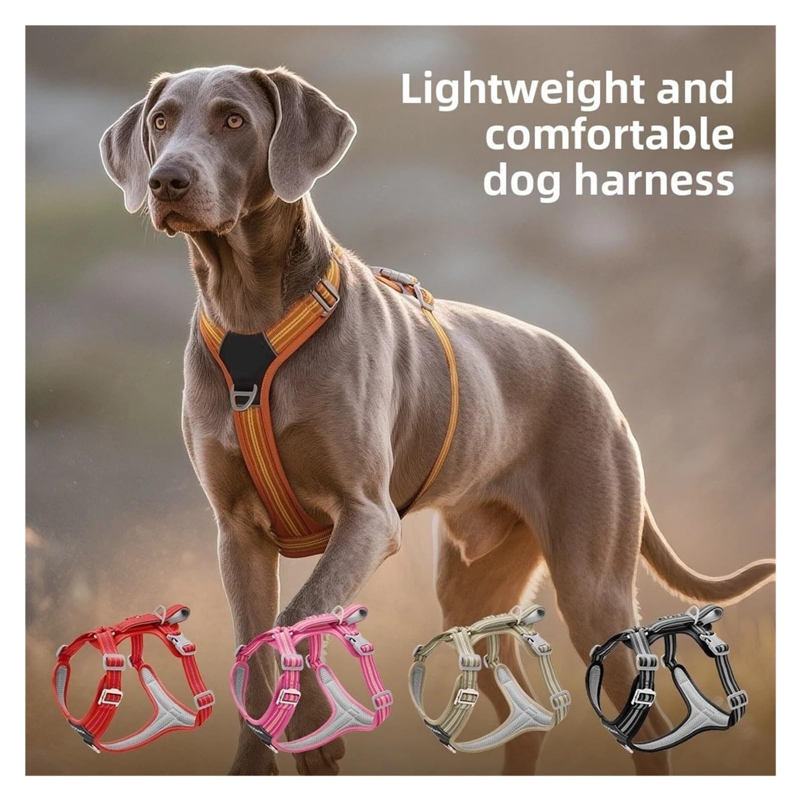 Pettorina For Cani Antistrappo Facile Da Indossare E Togliere, Fibbia A Sgancio Rapido E Doppia Maniglia, Gilet Riflettente Regolabile For La Sicurezza A Piedi E In Auto(Rose red,L(NEW))