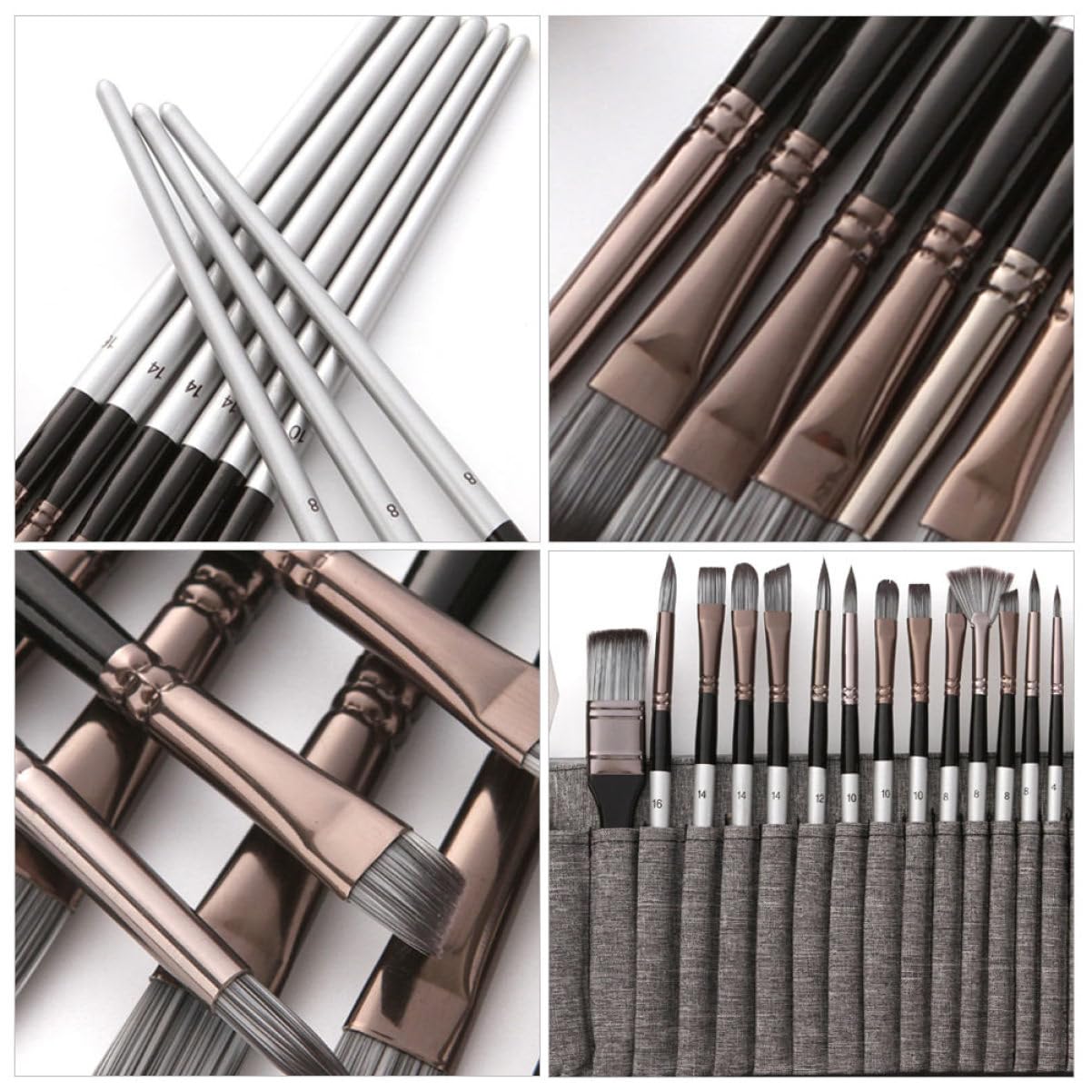 Set de 24 Pinceles de Nailon para Dibujo de Estudiante