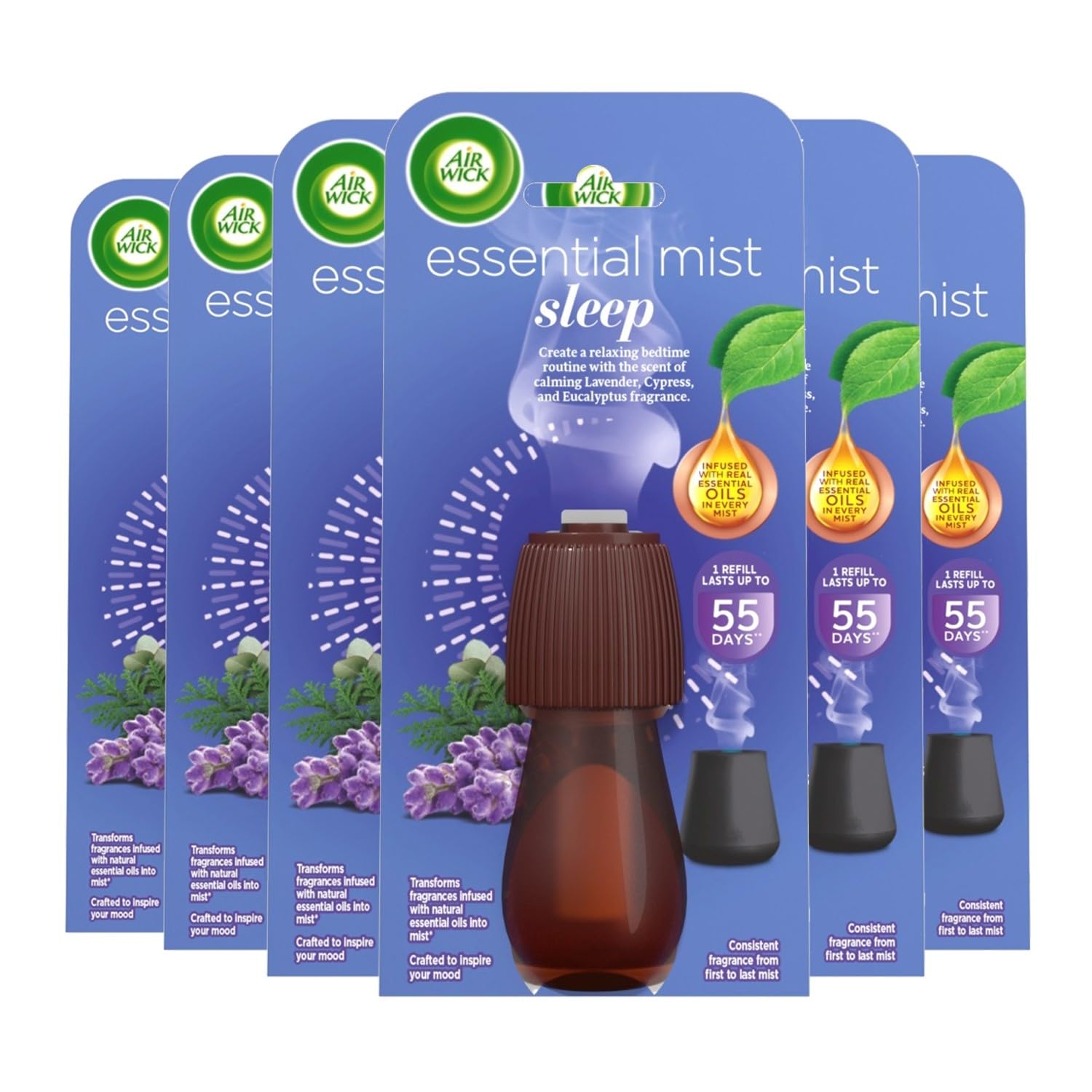 Airwick Automatic Air Freshener Freshmatic Spray Refills, Cherry Blossom, Pack 4 x 250ml, Natural Essential Oils, Last up to 280 days, Air freshener