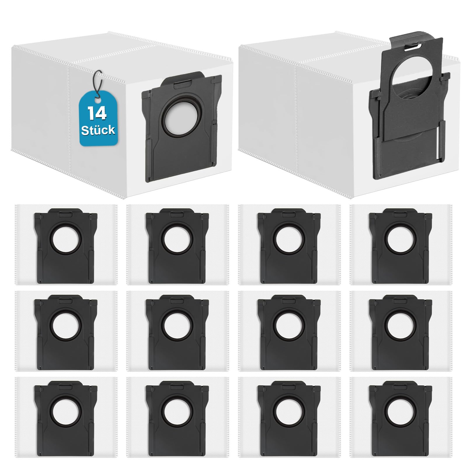 14 sztuk worków do odkurzaczy Dreame L10s Ultra Gen 1/2/3, L10/L10s Pro/L20/L40/L50/X40/X50/Aqua10/Matrix10 Ultra, Mova Z60/S20/E30/E40/P50/P50s/V50 Ultra - Wysokiej jakości worki