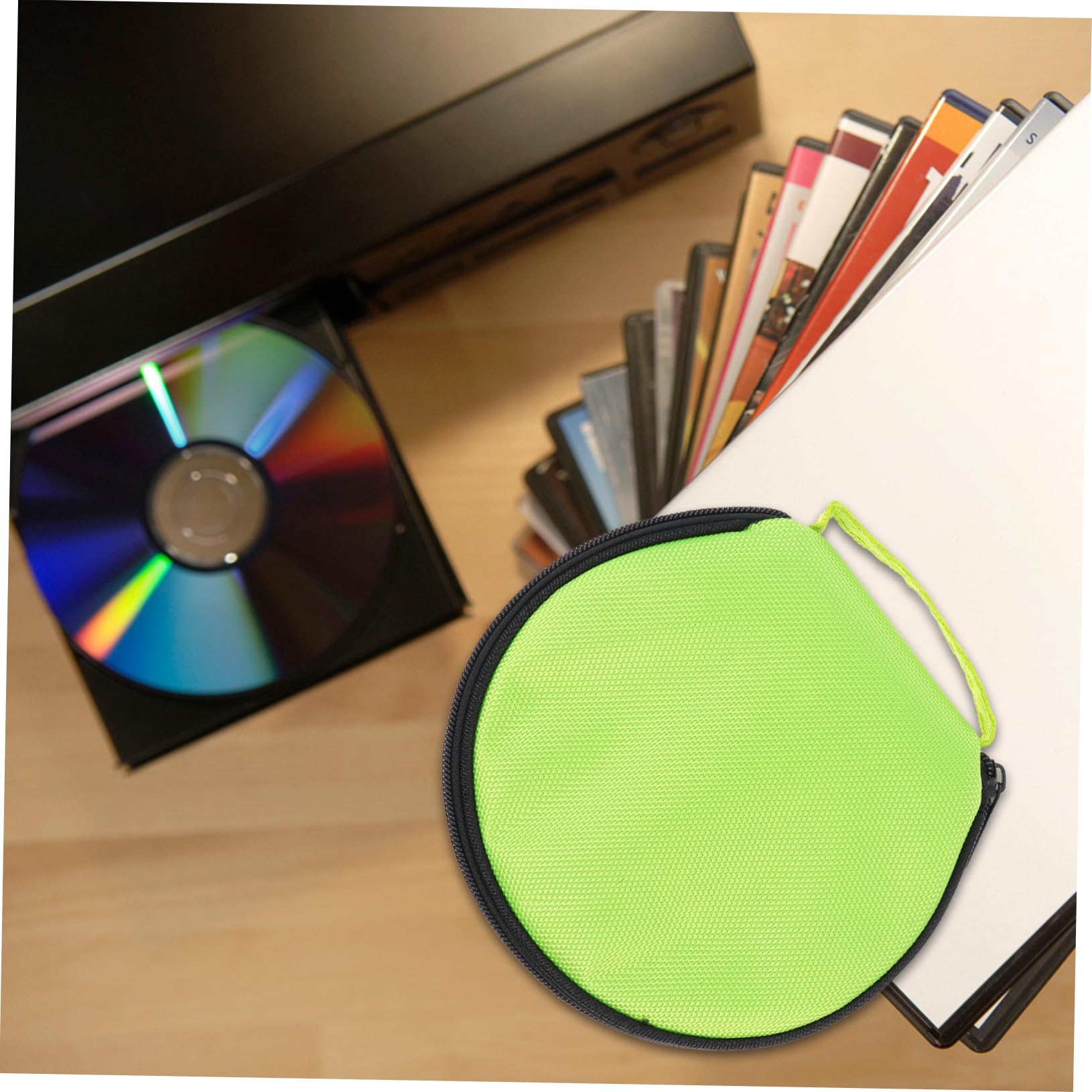 Amazon.co.jp: VICASKY 1個 ラウンド CD バッグ ジップ ロック