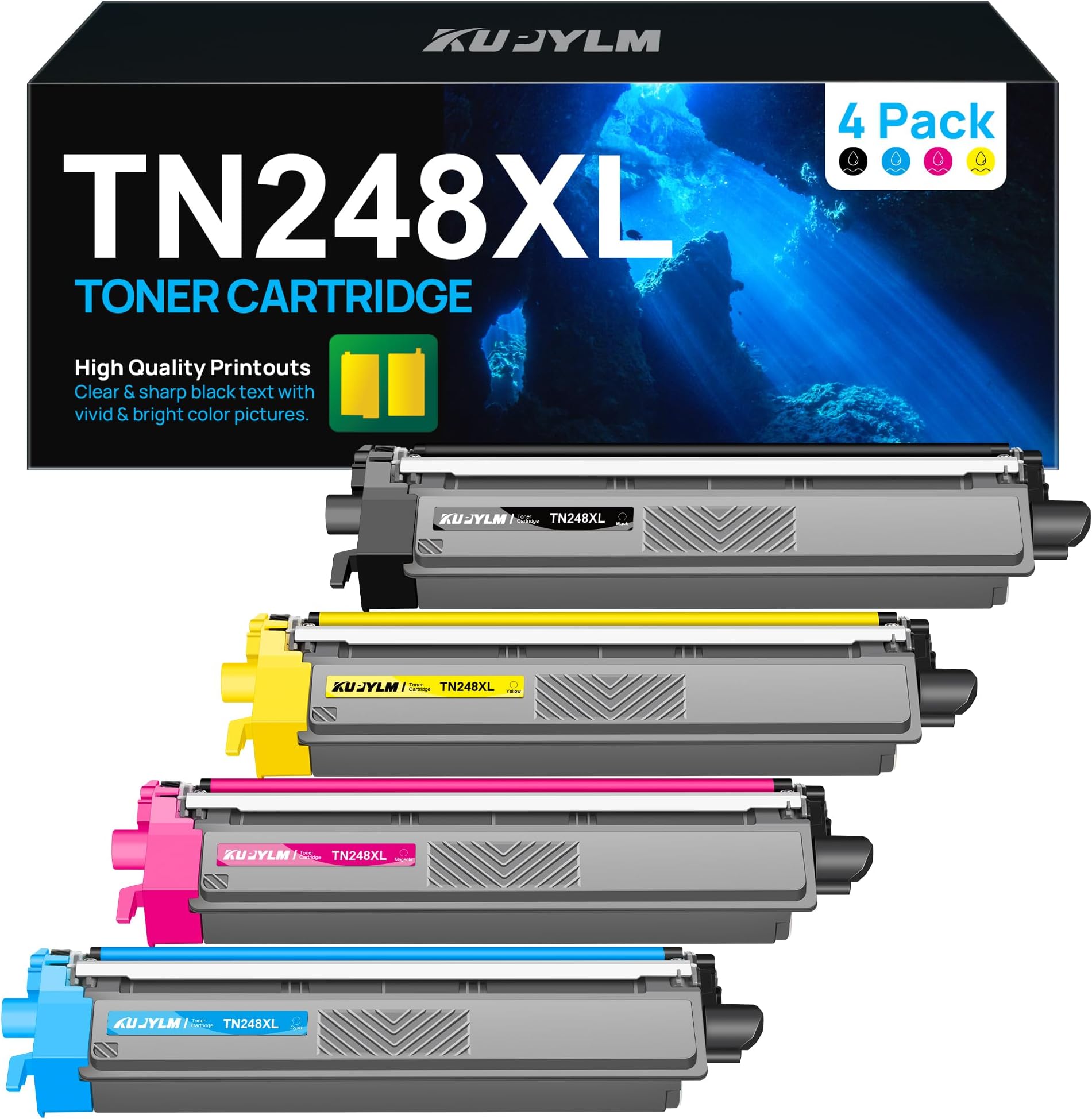 Swiss Toner TN248XL Kompatibel Für Brother Drucker - 2x Schwarz Mit Chip