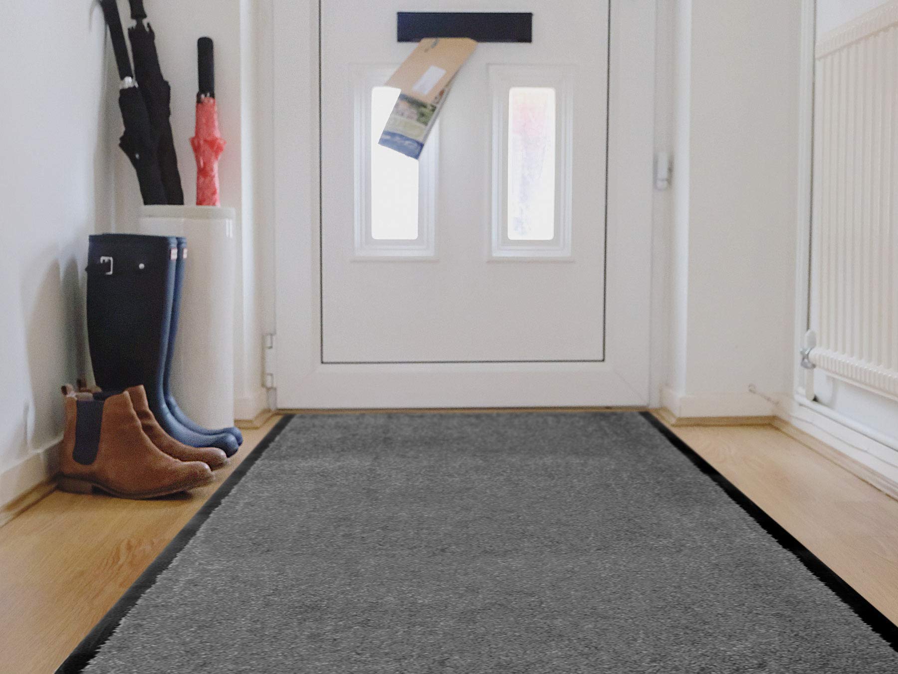 Primaflor Schmutzfangläufer Clean | 90 x 150 cm | Grau | Meterware | 100 % Polyamid, 9 mm Gesamthöhe, rutschhemmender Vinyl-Rücken, zuschneidbar für Eingang, Flur und Büro