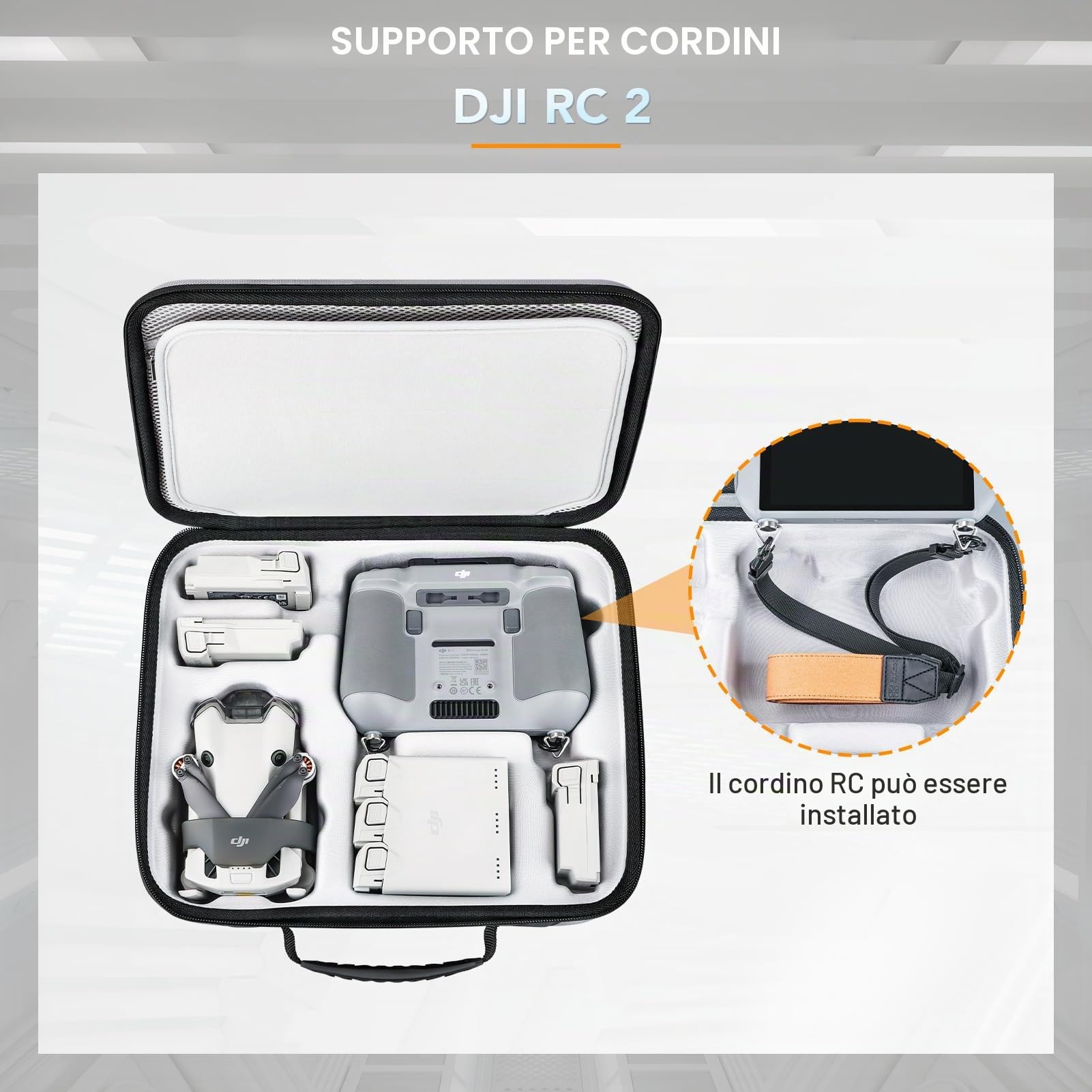 Lykus Spartan MM400 Custodia/Borsa/Case per DJI Mini 4 Pro/Mini 3/Pro, Fino a 7 batterie e tracolla RC [SOLO BORSA]