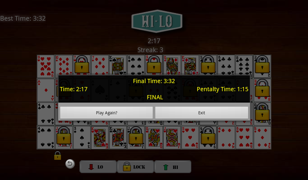 Hi Lo Card Game Application sur Amazon Appstore