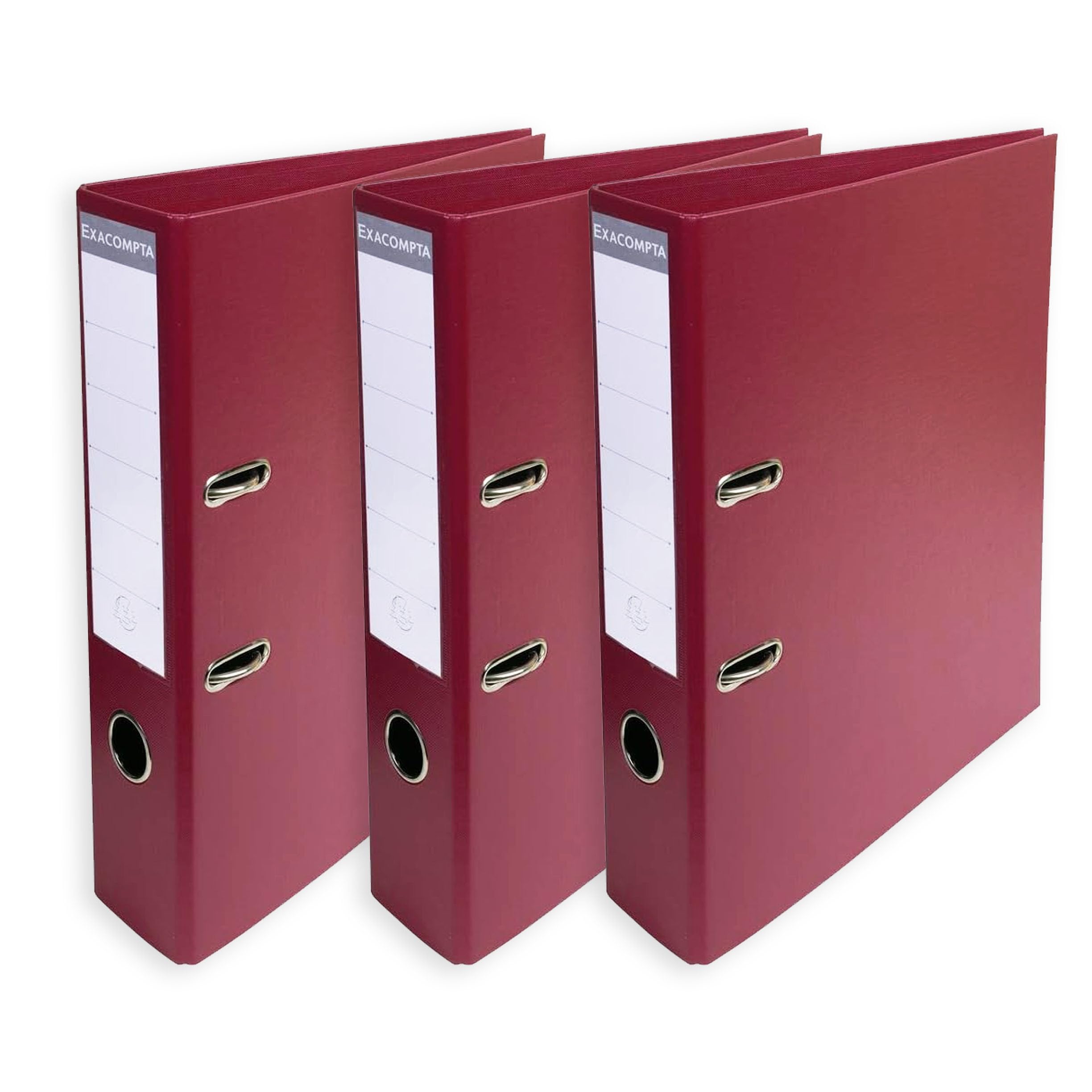 Exacompta A4 Prem'Touch PVC Lever Arch File - 2 Rings, 320 x 290mm, 70mm Spine, 75mm Rings, FSC-Certified (3, Burgundy) — image 1
