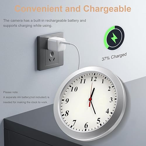Miniatura 6 de Nanny Cam 1080P HD Reloj Cámara Oculta Detección de Movimiento Grabación en Bucle Pequeña Cámara de Video para Oficina, Cámara de Seguridad Interior