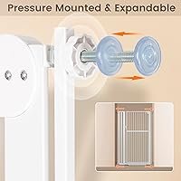 Vista 5 de Puerta extra alta para mascotas de 59 pulgadas, puerta de metal duradera para gatos con doble cerradura de seguridad y puerta de paso, cierre Negro