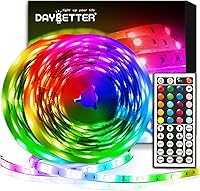 DAYBETTER 32.8ft RGB LED Strip Lights Kit with Remote & Power Supply - Color Changing, Strong Adhesive for Bedroom, TV, Party
