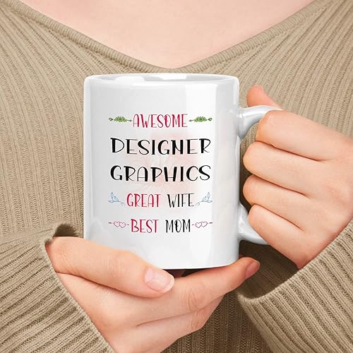 Miniatura 3 de Regalo feliz para el día de la madre para mamá, técnico de gis de hijo, hija o marido, regalo esposa de 11 onzas, taza de cerámica blanca de 15 onzas