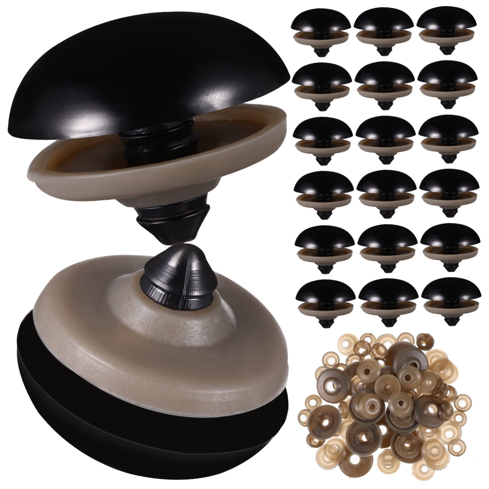 Operitacx Set of 180pcs Craft Doll Eyes Plastic Doll Eyes Threaded Rods Arts Crafts