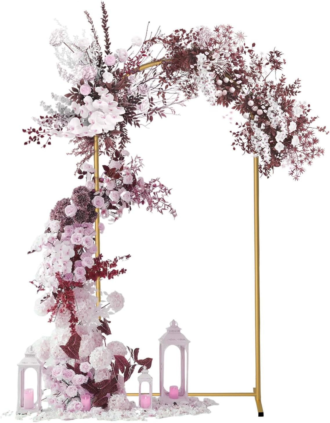 Gold Metal Wedding Arch Backdrop Stand - 7.2 FT, Rustic Style Gold 7.2 FT