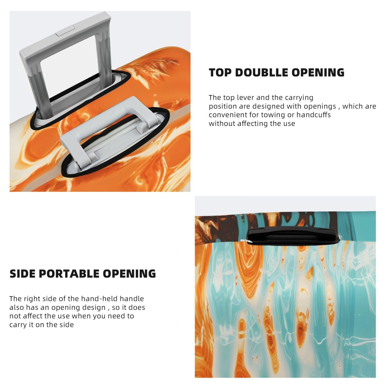 Kofferabdeckungen, Kofferschutzhülle mit Sonnenuntergangs-Ripple-Motiv, 18–32 Zoll(M)