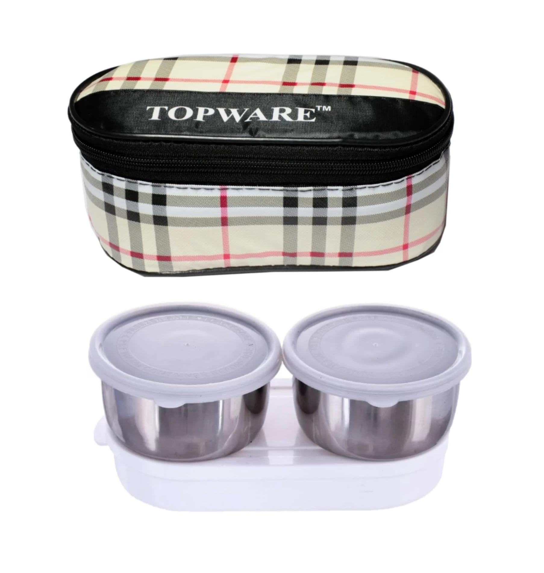 Classic Lunch Box 3 Containers Stainless Steel, Plastic Office Tiffin, Easy to Carry, Lunch Box (1100 ml)-image-32