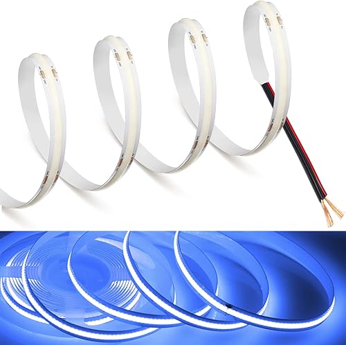 Vista 17 de 【MDee】Tira de luces LED COB de 6000K blanco frío alimentada por USB 5V Cinta de luces LED flexibles con conector USB CRI 90+ 800LM/m 320LEDs/m