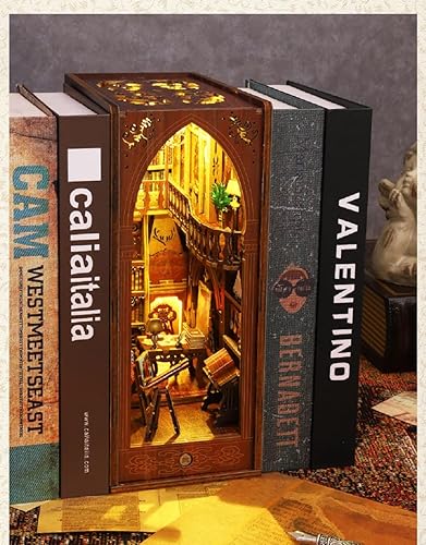 Miniatura 3 de Kits de casa de muñecas para construir biblioteca casera DIY kit de rincón de libro en miniatura - Rompecabezas de madera 3D para adultos - Edificio