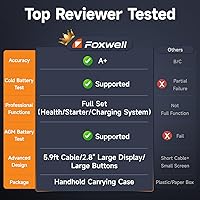 Vista 5 de FOXWELL BT705 Car Battery Tester 24V 12V, Professional Automotive 100-2000CCA Battery Load Tester, Digital Cranking Charging System Alternator