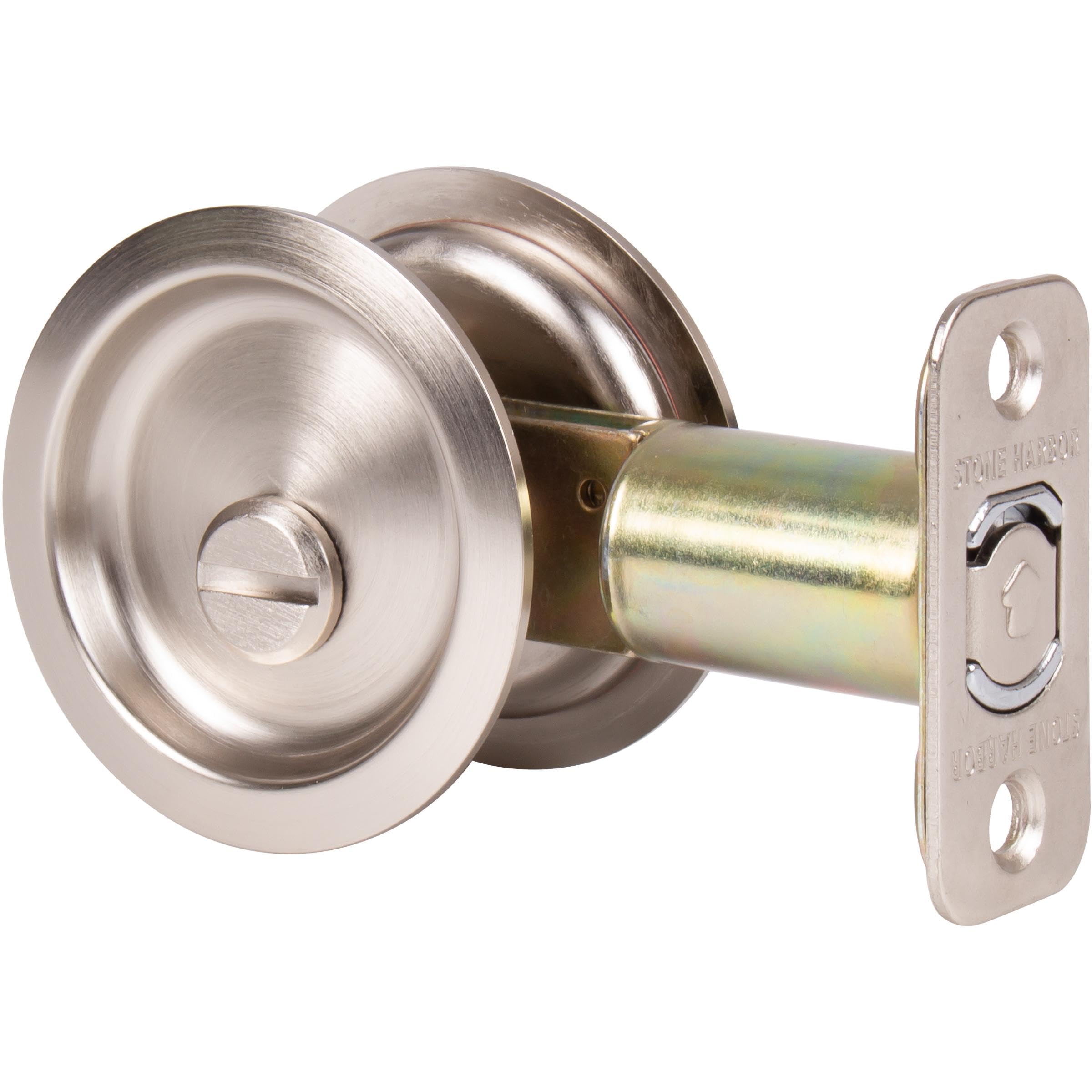 Round Pocket Door Lock, Privacy (Bed/Bath) Latch, 2-3/4