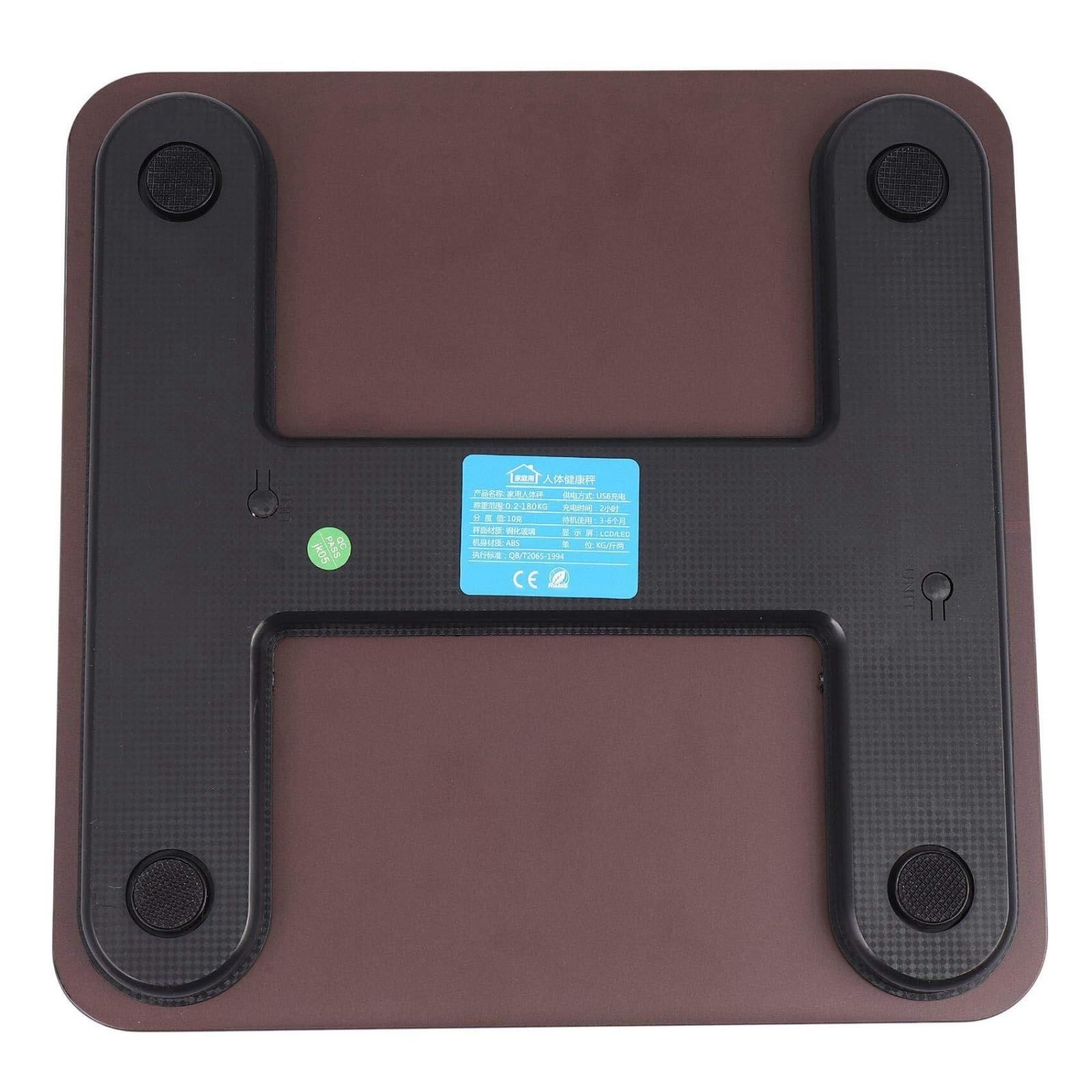 Báscula de peso digital con carga USB, LCD, báscula de baño, monitor de peso, báscula de grasa corporal, báscula de baño (negro)