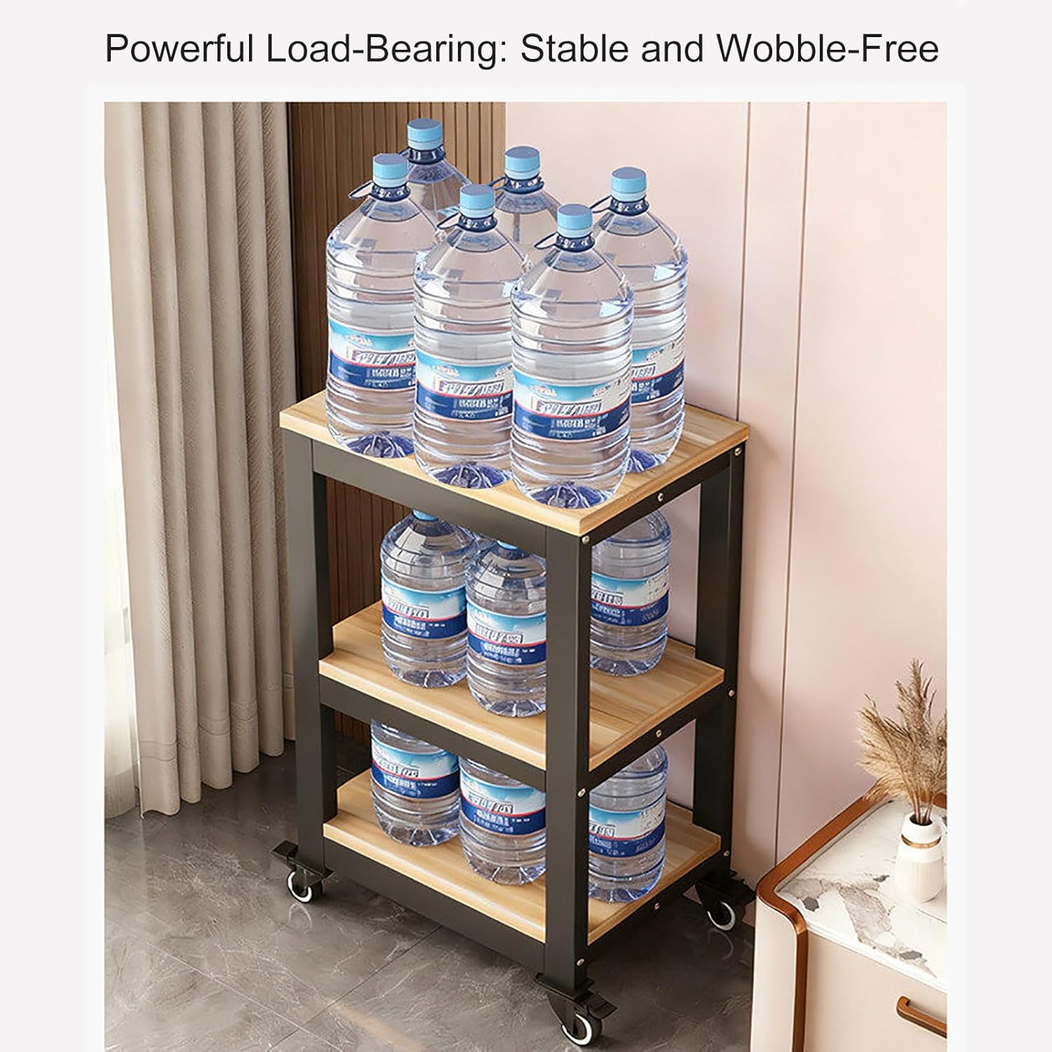 3 Tier Fish Tank Stand with Wheels for 10–60 Gallon Aquariums, Heavy Duty Metal Aquarium Stand with Storage Shelves, with Lockable Casters, 660 lbs Capacity 41*40cm/16.1*15.7in