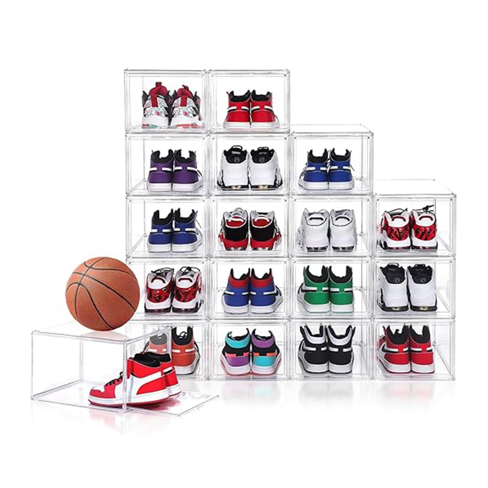 Armario Organizador de Zapatos，Caja de Exhibición de Acrílico Transparente, Plexiglass Vitrina Expositora，Vitrina de Muñecas con Puerta para Figuras Coleccionabl (1, 27x36x23cm)