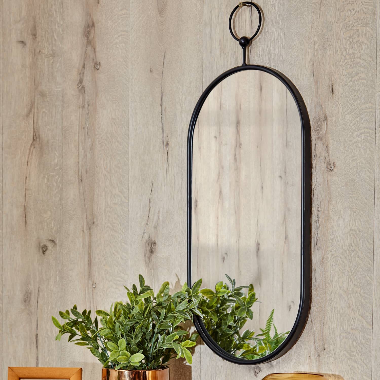 Biznest Black 25X50cm Hanging Mirror Perfect For Hallways, Bedrooms And More.