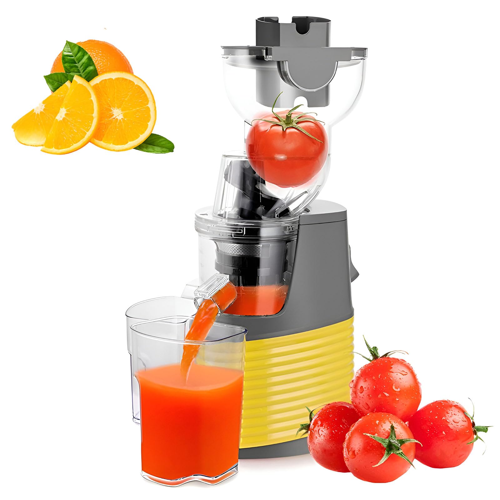 Estrattore Di Succo Portatile A Lenta Velocità – Macchina Estrattore A Freddo Con Bocchetta Larga Da 76mm, Bicchiere Del Succo Rimovibile Per Una Facile Pulizia, Design Compatto Per Succo Salutare