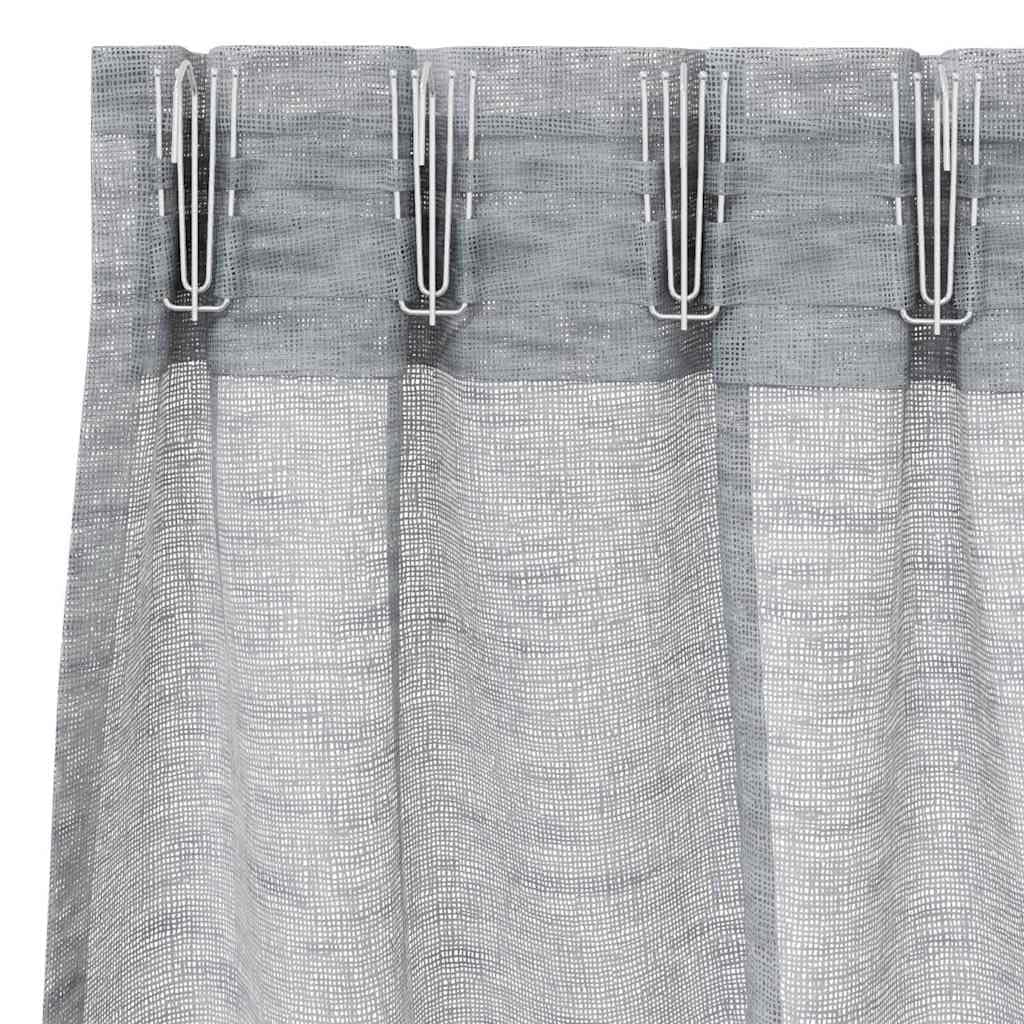 Lot de 2 rideaux en voile - Gris foncé - 175 x 140 cm - En polyester - Décoration de fenêtre - Protection contre les regards indiscrets et protection solaire - Pour salon, chambre à coucher