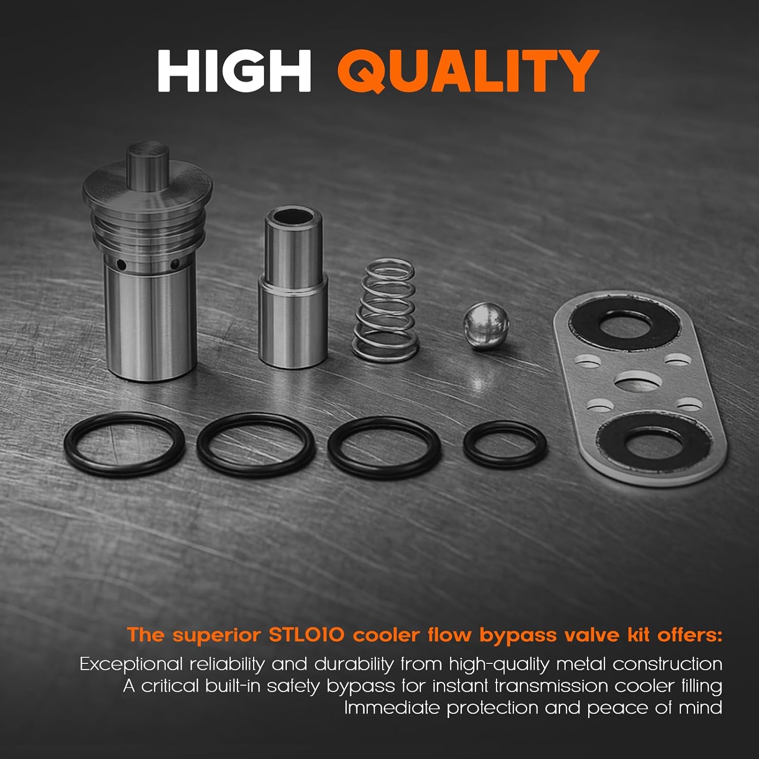 STL010 Transmission Cooler Flow Bypass Valve Kit Upgrade for GM Vehicles,Compatible with 2014-Up 6L80 6L90 & 2016-Up 8L80 8L90 8L90E 10L90 Automatic Transmissions,Includes Bypass Gasket