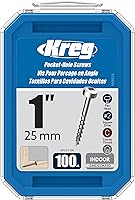 Vista 1 de Kreg SPS-C1-100 Tornillos de bolsillo de zinc, rosca gruesa de 1 pulgada #7, cabeza de bandeja (100 unidades)