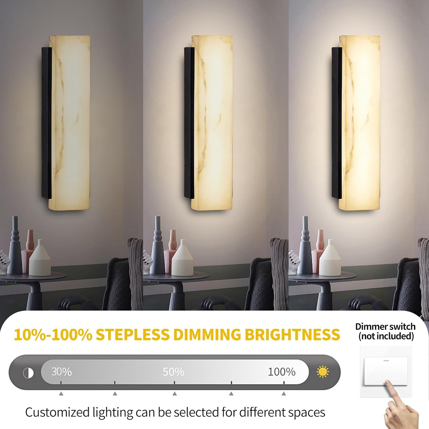 Outdoor Wall Sconce, Waterproof Porch Wall Lighting, Modern Outdoor Wall Lights with Acrylic Lampshade, 31W Dimmable LED Exterior Lights for House Garage Patio Front Door Entryway, 3000K