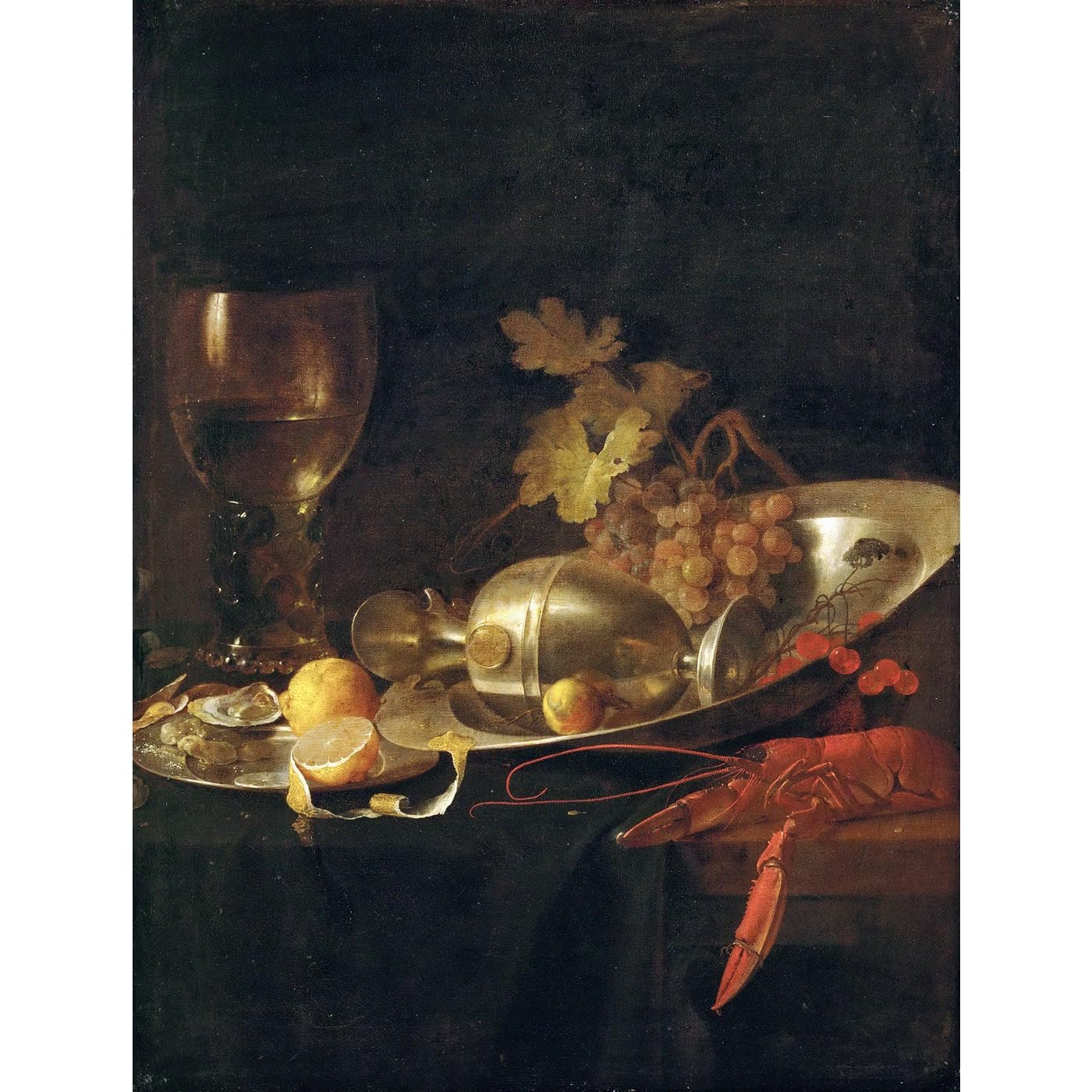 ARTICULOZY Stampa giclée arrotolata - Colazione con aragosta (circa 1630) (Vienna, Kunsthistorisches Museum) - Stampa artistica da parete su tela, 61 x 81 cm
