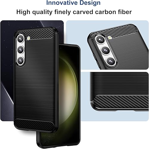 Miniatura 3 de Qiinogow Funda compatible con Samsung Galaxy S23 5G, funda delgada para teléfono con absorción de golpes, funda protectora de goma TPU de fibra de