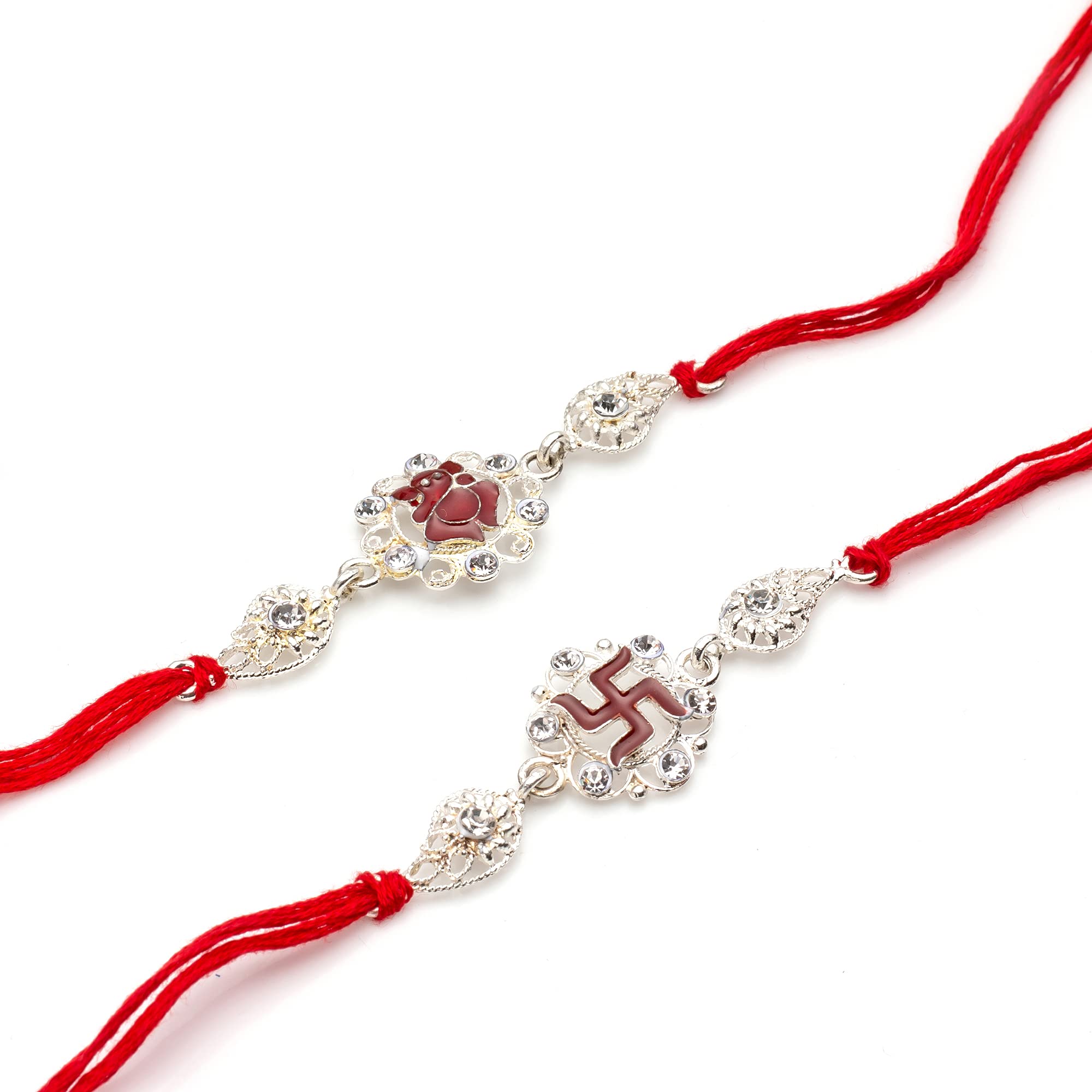 CraftVatika Silver Rakhi for Brother Bhaiya Bhabhi - Pack of 2 Rakhis,Om Rakhi Ganesha Rakhi - Bhai/Bhaiya/Gift (B097K9VS53) Amazon Price History, Amazon Price Tracker