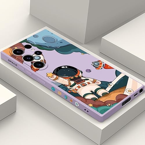 Funda protectora para Samsung Galaxy S23 Ultra, patrón de astronauta a prueba de golpes, anticaídas, para Samsung S23 Ultra, color morado astronauta