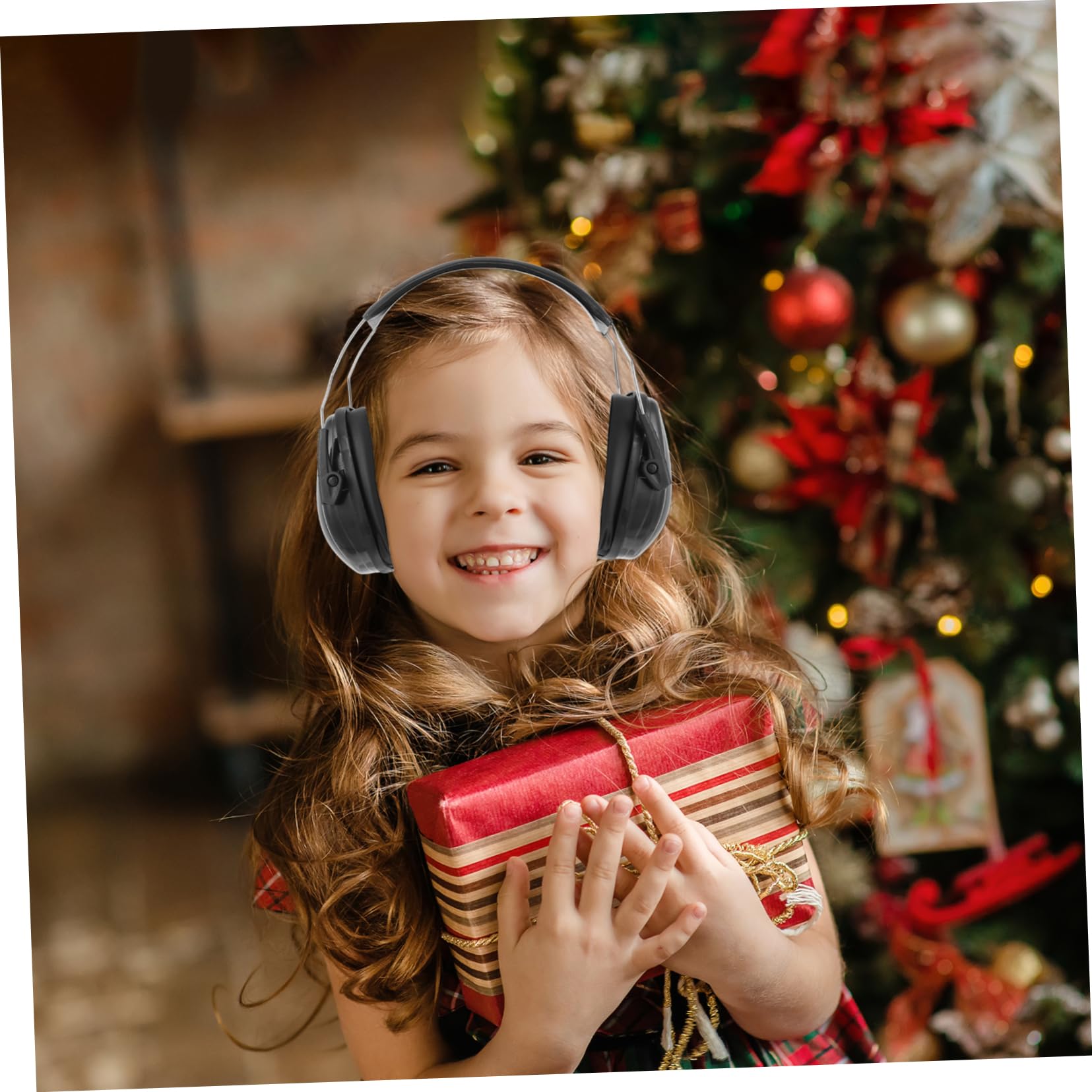 KONTONTY 1pc Soundproof Noise Cancelling Ear Protection Sleeping Ear Muffs Safety Earmuff Headphone for Ear Muffs for Noise Reduction Shooting Ear Pu Black