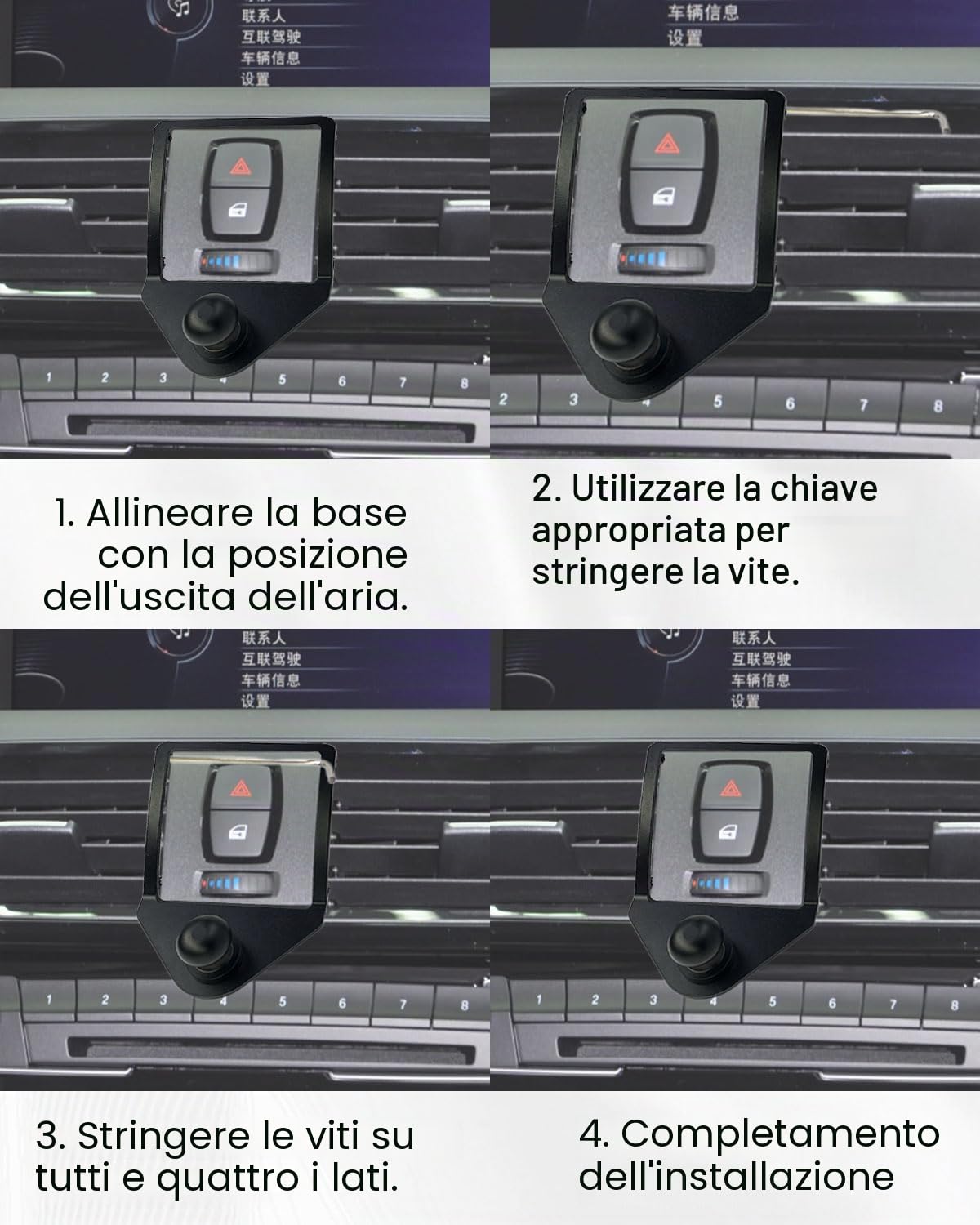 Supporto magnetico per cellulare auto per BMW 1/3/4 Series M3 M4 F20 F30 F31 F32 F33, girevole a 360°, compatibile con supporto auto Magsafe per iPhone 17 16 15 14 e GPS