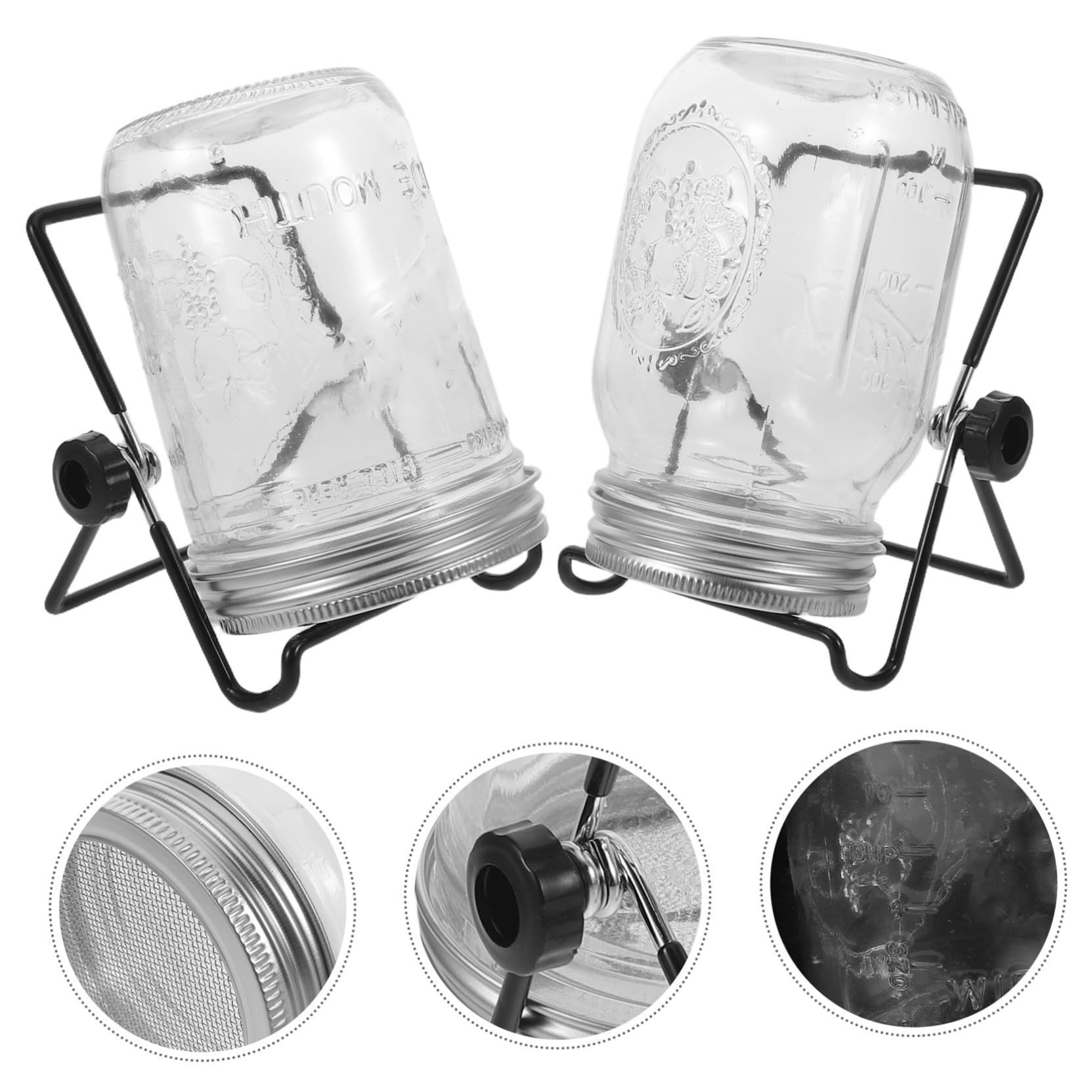 Kit de Germinación con Frascos de Inicio, 2 Juegos, Acero Inoxidable