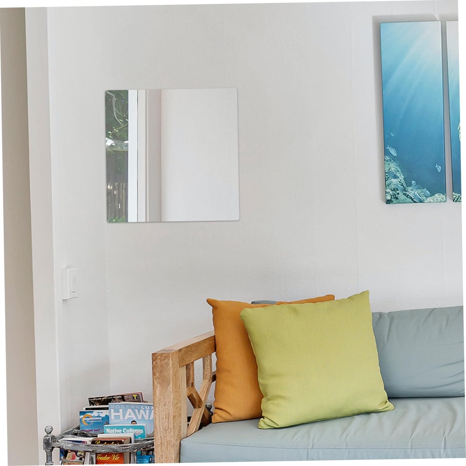 4 pezzi Specchi Adesivi da Parete in Acrilico Riflettente Cornice Piastrelle Decorative Sicure e Flessibili per Bagno e Interni Design ad Alta e Facile Installazione