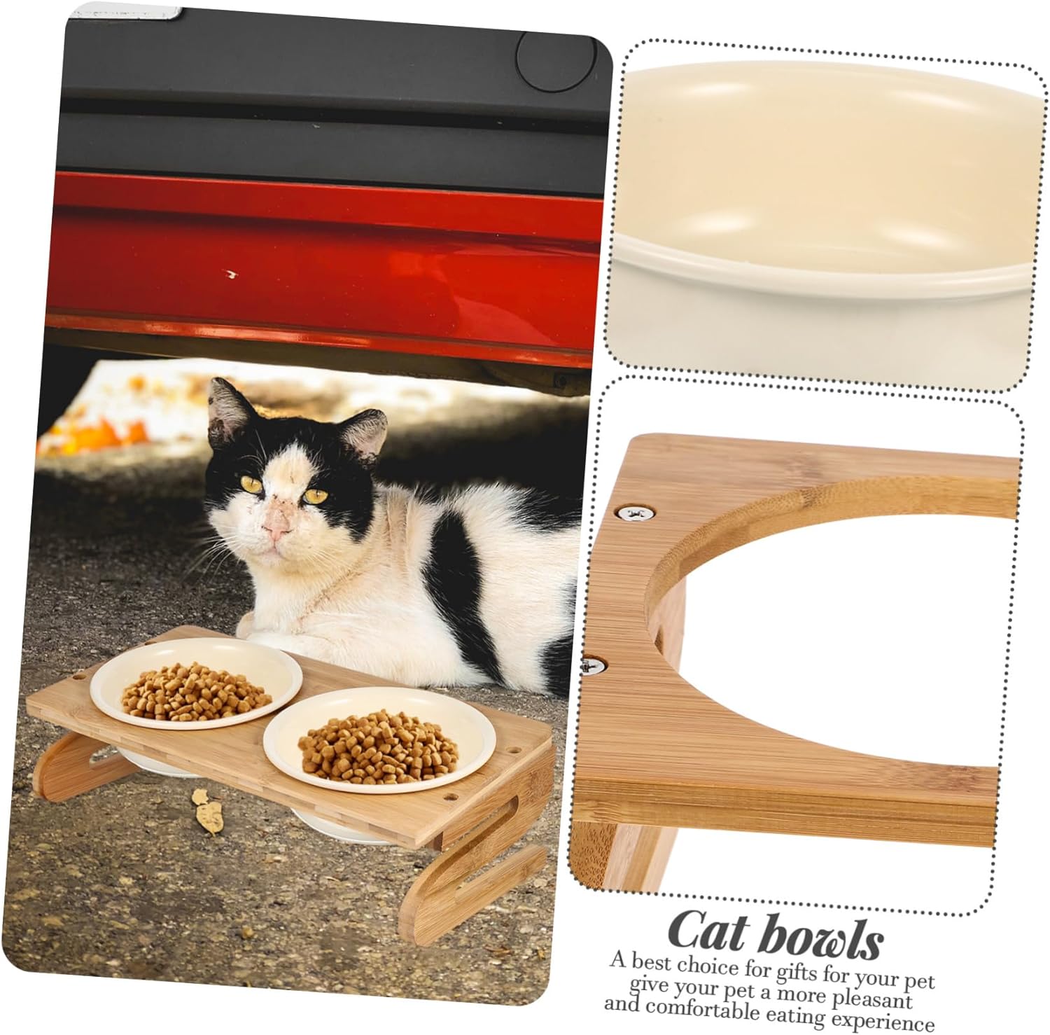 UPKOCH 1Set Elevated Ceramic Cat Bowl with Stand Convenient Feeding for Cats and Kittens Ergonomic Design for Neck Support Easy Pet Owners