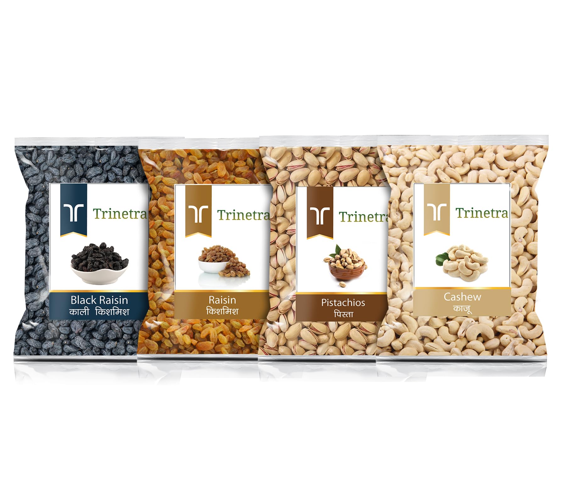 Trinetra Kaju 500g, Pista 500g, Kishmish 500g, Kali Kishmish 500g Combo Pack 2000g